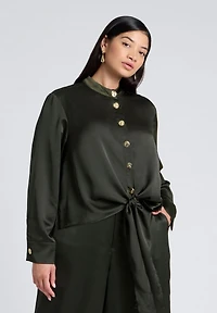 Eloquii Women's Waist Tie Top