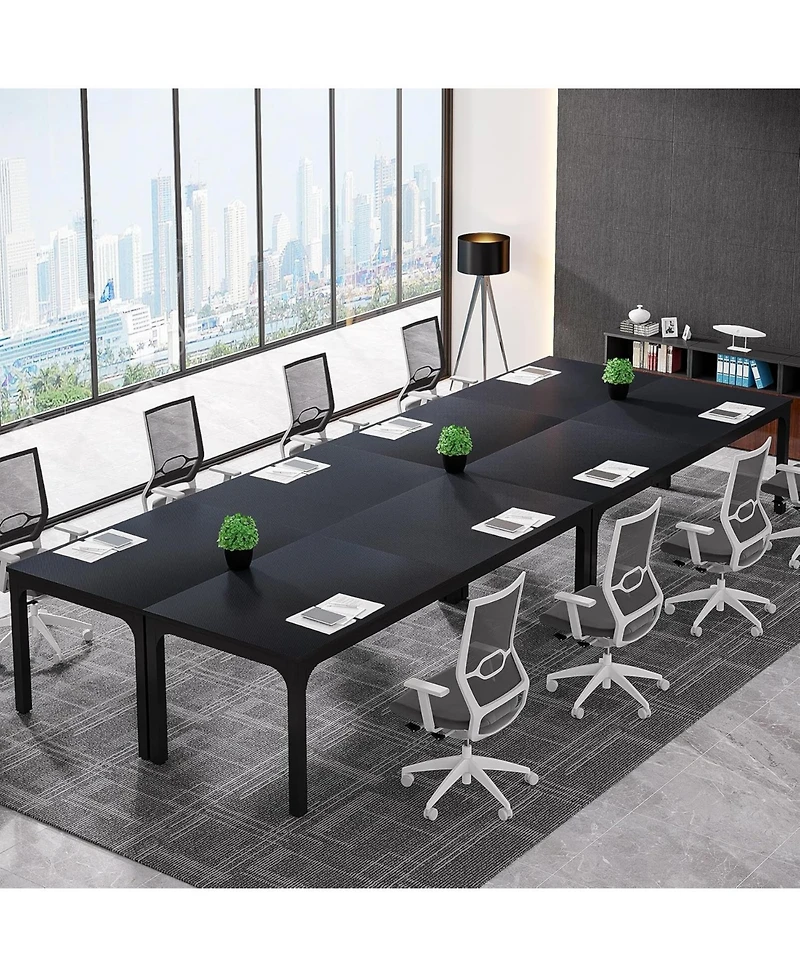 Tribesigns 78.74-Inch Conference Table Set of 6, 19FT Room Table, Large Rectangle Meeting Seminar for 16-22 Person, Long Business