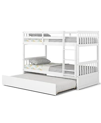 Twin Over Twin Bunk Bed with Pull-out Trundle and Ladder