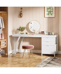 Tribesigns Vanity Desk with 3 Drawers, 59-Inch Chic Makeup for Women, Black Friday Deals