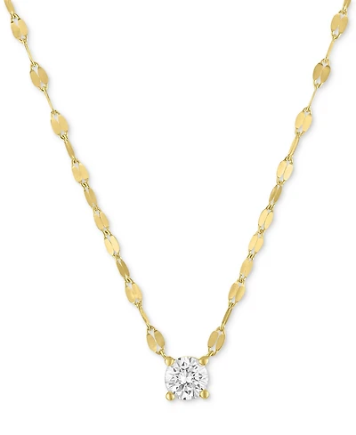 Forever Grown Diamonds Lab-Grown Diamond Necklace (1/4 ct. t.w.) Sterling Silver or 14k Gold-Plated Silver, 16" + 2" extender