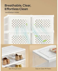 Slickblue Stackable Shoe Boxes for Efficient and Customizable Footwear Storage Solutions