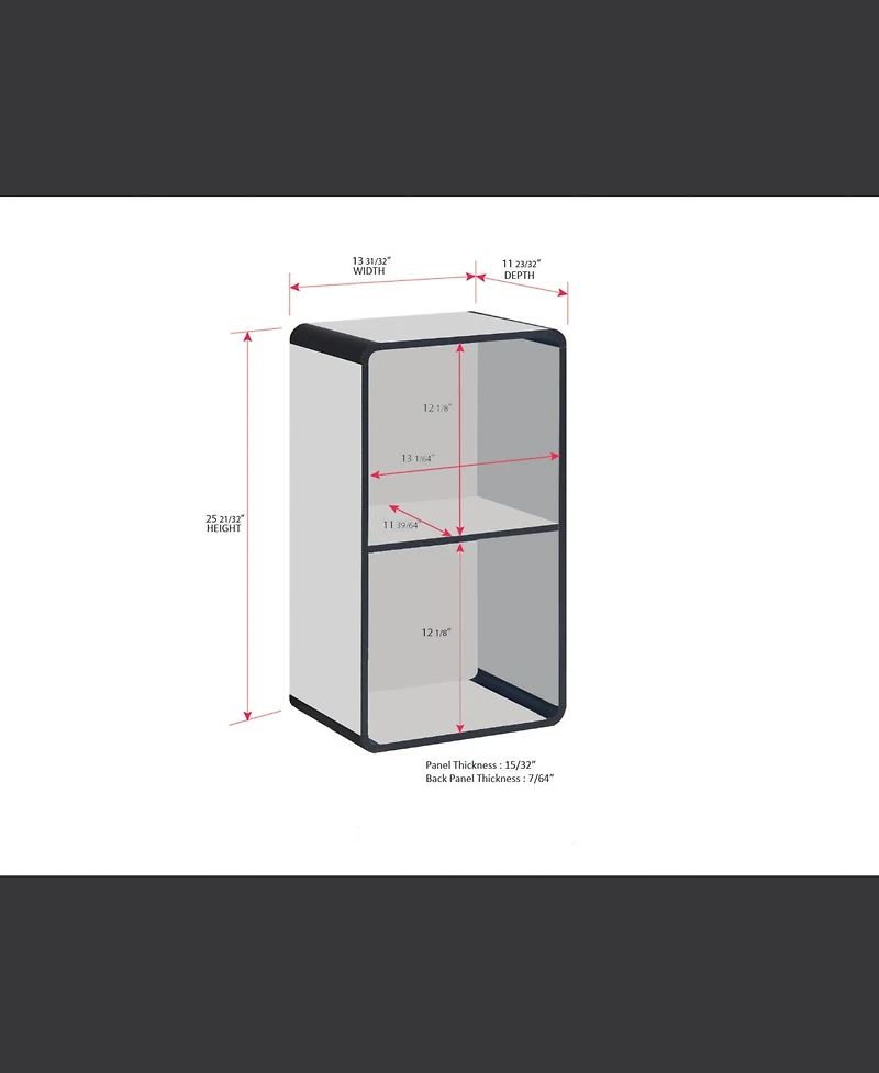 Kings Brand Furniture Dothan Wood -Cubed Open Bookcase