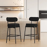 Dyhome Bar Stools Set of 2, 27 Inches Counter Height Kitchen with Back, Modern Metal Tall for Island