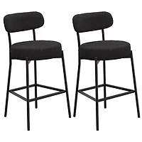 Dyhome Bar Stools Set of 2, 27 Inches Counter Height Kitchen with Back, Modern Metal Tall for Island