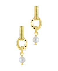 Sterling Forever Giselle Mother of Pearl Door Knocker Stud Earrings
