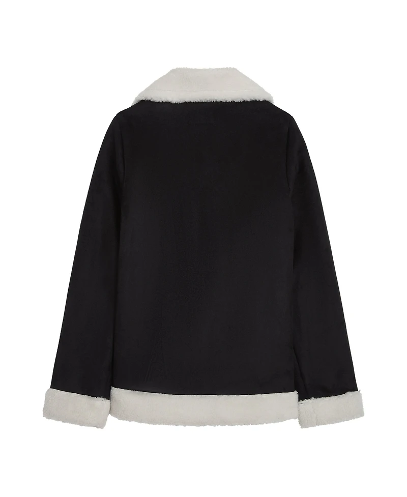 Jessica Simpson Girls 7-16 Fashion Faux Suede Moto Jacket