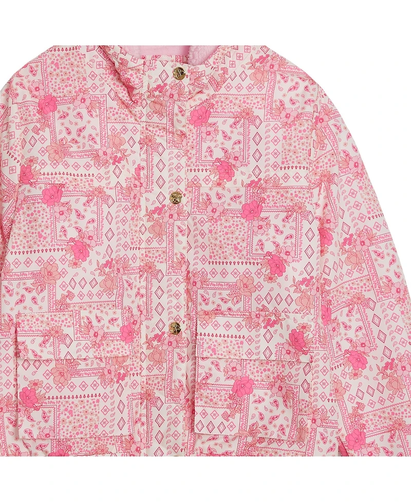 Jessica Simpson Girls 7-16 Bandana Printed Midweight Fleece Lined Jacket