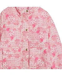 Jessica Simpson Girls 7-16 Bandana Printed Midweight Fleece Lined Jacket