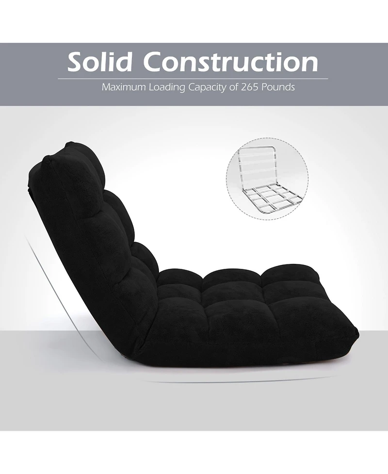 Gouun Adjustable 14-Position Floor Chair Folding Lazy Gaming Sofa Chair