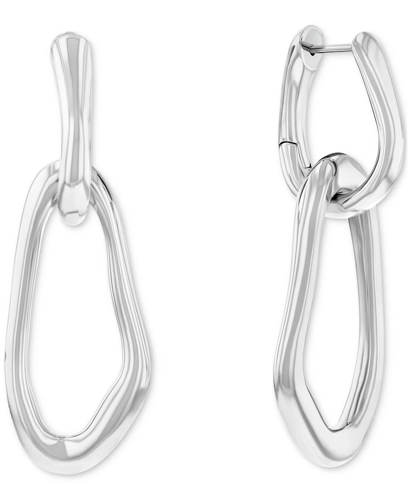 Calvin Klein Silver-Tone Ck Statement Links Drop Earrings