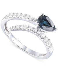 Emerald (5/8 ct. t.w.) & Diamond Bypass Ring (1/3 14k Yellow Gold (Also Available Ruby Sapphire)