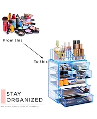 Sorbus Clear Cosmetic Makeup Organizer Case & Display - Spacious Design - Great for Dresser, Bathroom, Vanity & Countertop