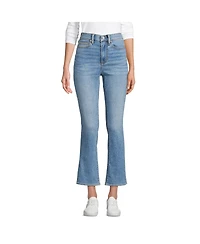 Lands' End Women's Recover Denim High Rise Kick Flare Crop Jeans