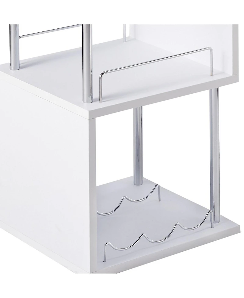 Kings Brand Furniture Minorca Bar Table with Shelves for Wine Bottles & Glasses