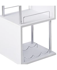 Kings Brand Furniture Minorca Bar Table with Shelves for Wine Bottles & Glasses