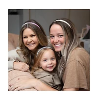 Classic Thin Padded Headband Set - Tan + Purple + Grey