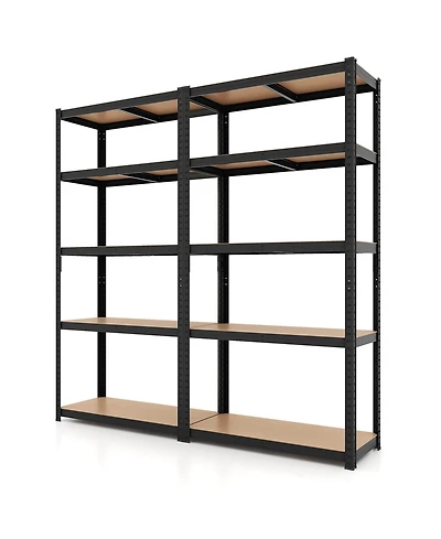 Pcs 5 Tier Adjustable Garage Shelving Unit with lbs Max Load for Warehouse