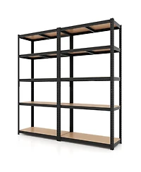 Pcs 5 Tier Adjustable Garage Shelving Unit with lbs Max Load for Warehouse