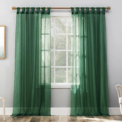 Krista Holiday Twist Tab Sheer Top Curtain Panel