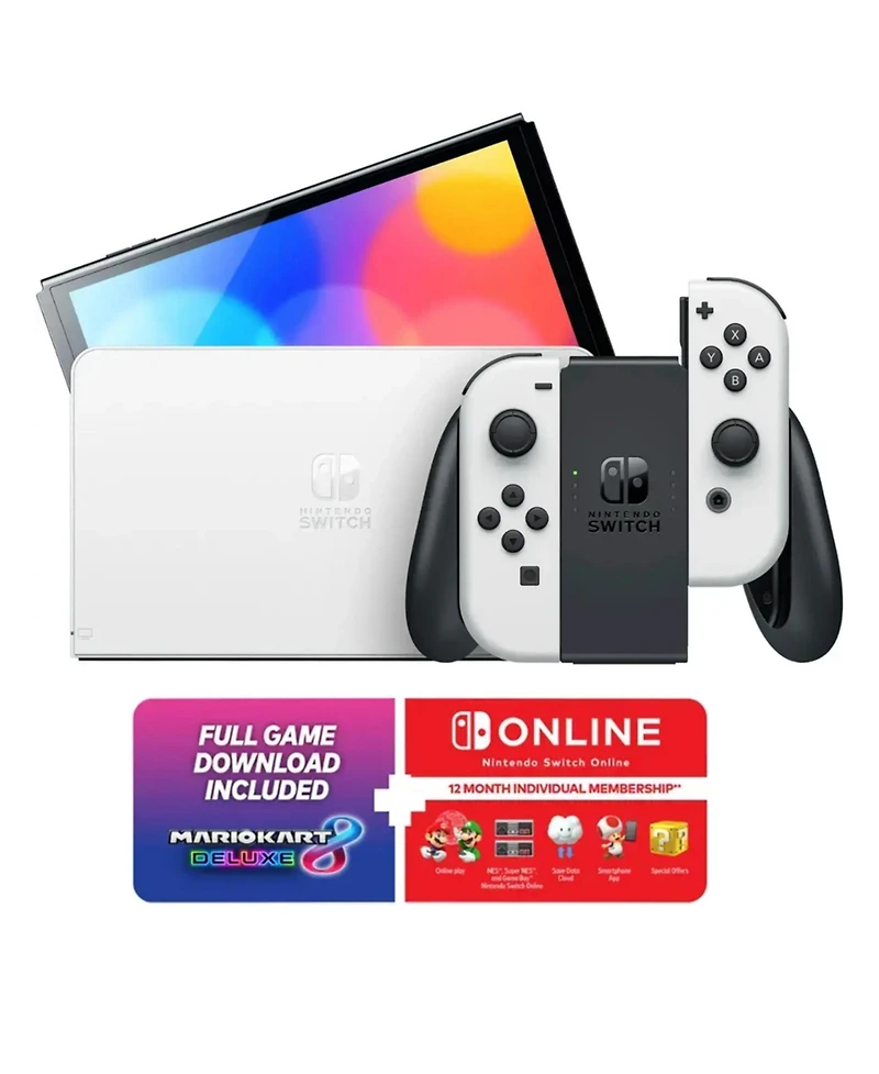 Switch Oled MarioKart 8 Bundle with Accessories & Browser's Fury