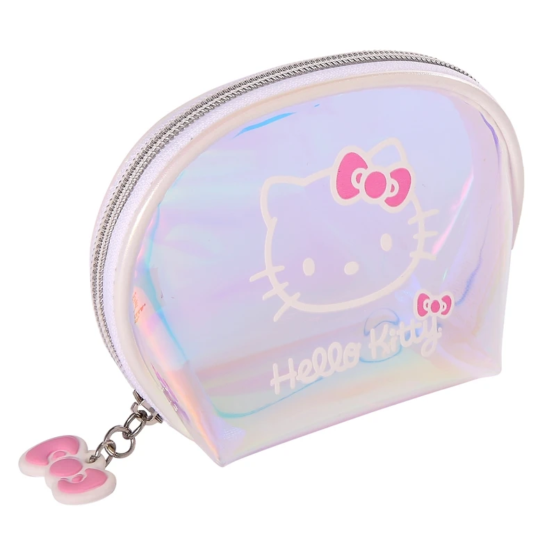 Sanrio Hello Kitty Clear Iridescent Large and Small Dome Cosmetic Travel Bag Set