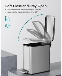 Slickblue 1.3 Gallon Bathroom Trash Can, Small Bin with Lid for Compact Waste Disposal