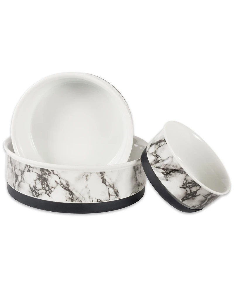 Bone Dry Marble Pet Bowl Set/2