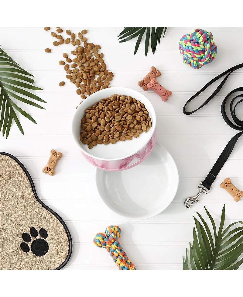 Bone Dry Marble Pet Bowl Set/2
