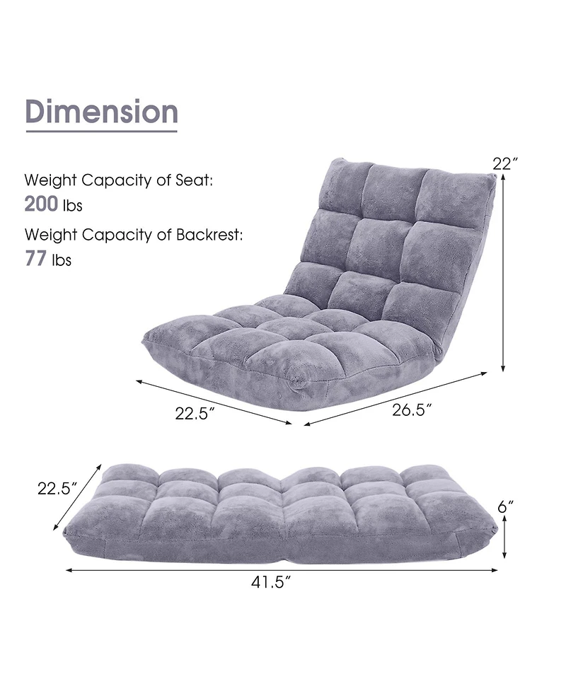 Gouun Adjustable 14-position Cushioned Floor Chair