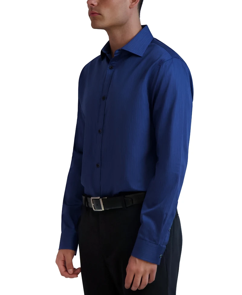 Karl Lagerfeld Paris Men's Slim-Fit Chevron Stripe Dress Shirt