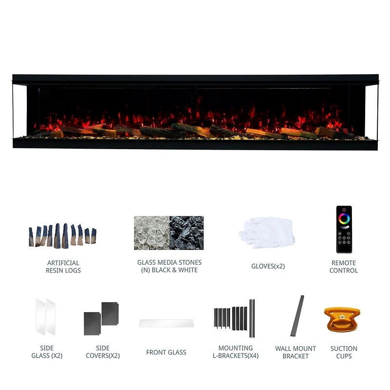 Mondawe 70" Tv Stand with 36" Electric Fireplace With Remote Control,White
