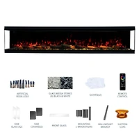 Mondawe 70" Tv Stand with 36" Electric Fireplace With Remote Control,White