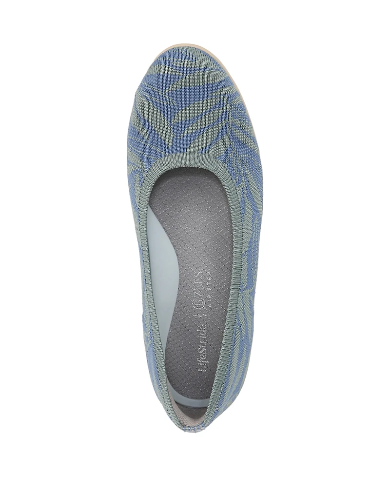 LifeStride Women's Kit 2 Washable Round Toe Ballerina Flats