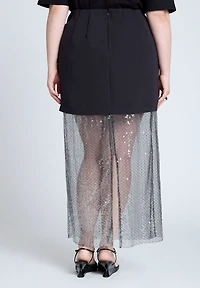 Eloquii Women's Sparkly Twofer Skirt
