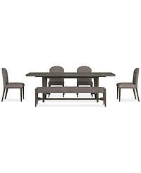 Griffith 6 Pc. Rectangular Dining Set (Table, 4 Side Chairs & Bench), Created for Macy's