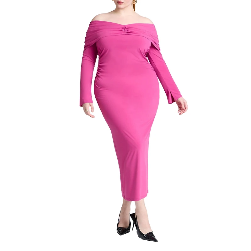 Eloquii Women's Off Shoulder Maxi Dress