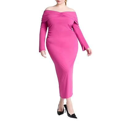 Eloquii Women's Off Shoulder Maxi Dress