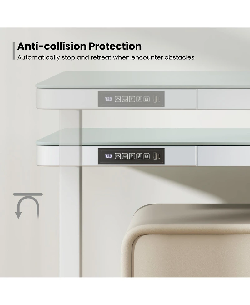 Gouun 48-Inch Height Adjustable Electric Standing Desk with Drawer