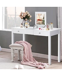 Gouun Modern Vanity Dressing Table with 1 Flip Top Mirror and 2 Drawers