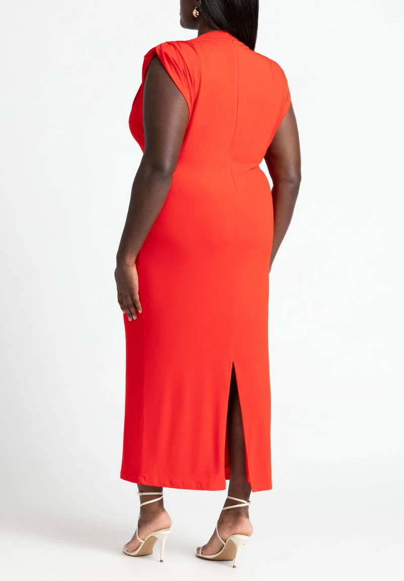 Eloquii Plus Funnel Neck Midi Dress