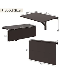 Gouun 31.5 x 23.5 Inch Wall Mounted Folding Table for Small Spaces