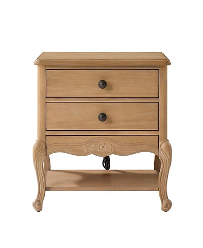 Hulala Home Penny Traditional Nightstand with Solid Wood Legs