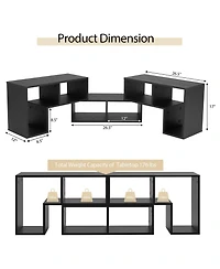 Gouun 3 Pieces Adjustable Tv Stand for TVs up to 65 Inch with Shelves-Mixed