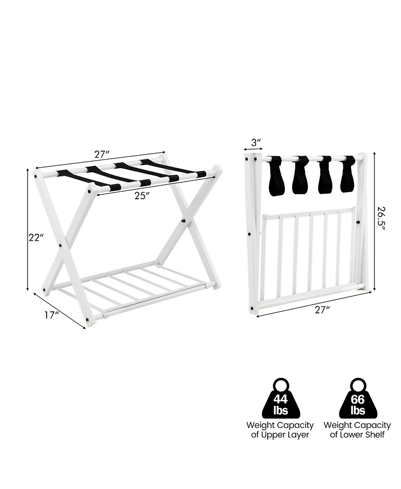 Gouun Set of 2 Folding Metal Luggage Rack Suitcase