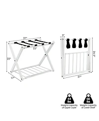Gouun Set of 2 Folding Metal Luggage Rack Suitcase