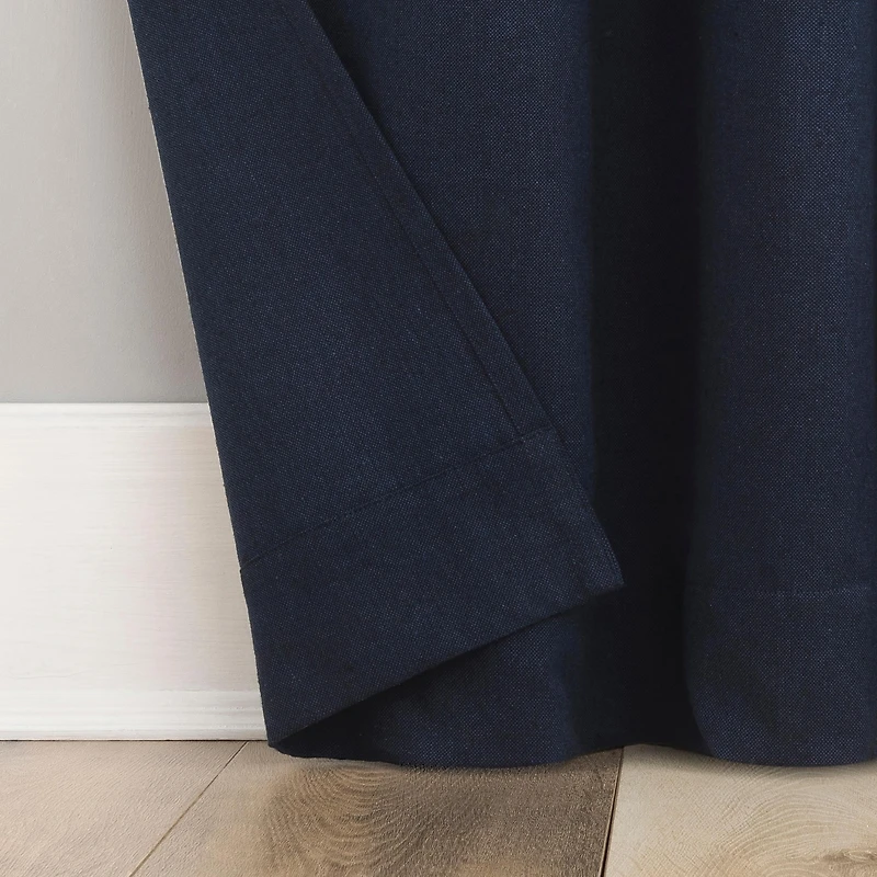 Cotton Blend Button Tab Top Curtain