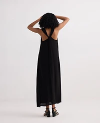 Crossed Chic Sleeveless Maxi Dress Black