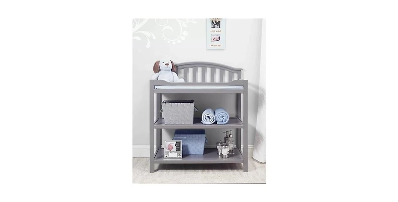 Slickblue Wood Finish Baby Toddler Changing Table with Changing Pad Stylish and Functional Design