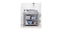 Slickblue Wood Finish Baby Toddler Changing Table with Changing Pad Stylish and Functional Design